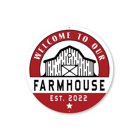 Vintage Barn Aluminum Metal Decor Sign - 12" Round