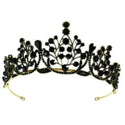 Vintage Baroque Bridal Crown Party Headdress Wedding Dress Accessories Black