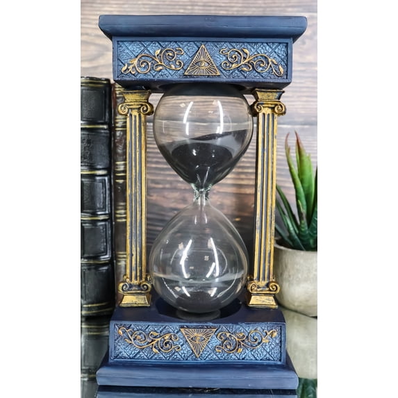 Vintage Baroque Freemasons Freemasonry Masonic Square and Compasses Sandtimer
