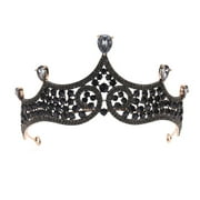 Vintage Baroque Zircon Bride Crown Wedding Photography Accessories Birthday Crown Black