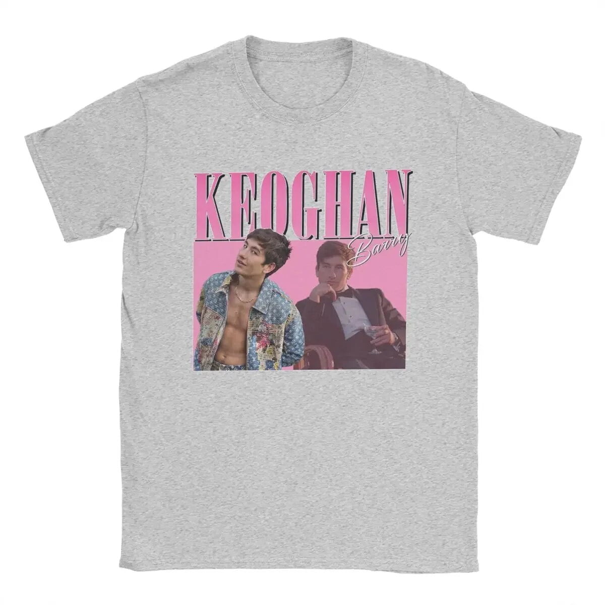 Vintage Barry Keoghan T-Shirt Men Round Collar Cotton T Shirts Short ...