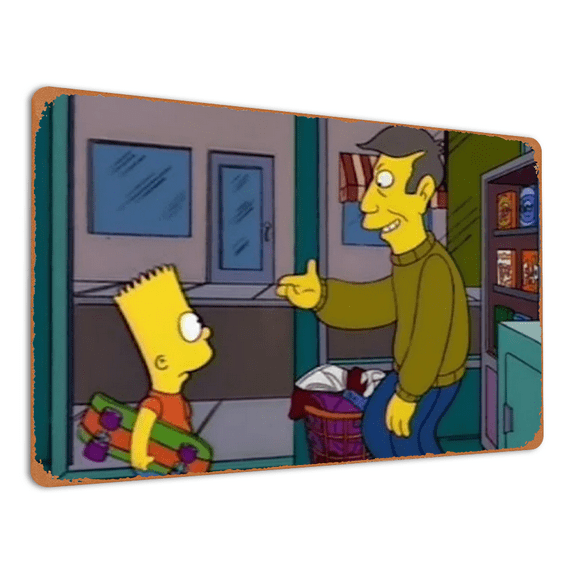 Vintage Bart Simpson Metal Plaque Poster The Boy Who Knew Too Much Metal Tin Sign Retro Plaque Wall Decor Gift For Restaurant Farm Bedroom Bathroom Cafe School 12x18 Inch