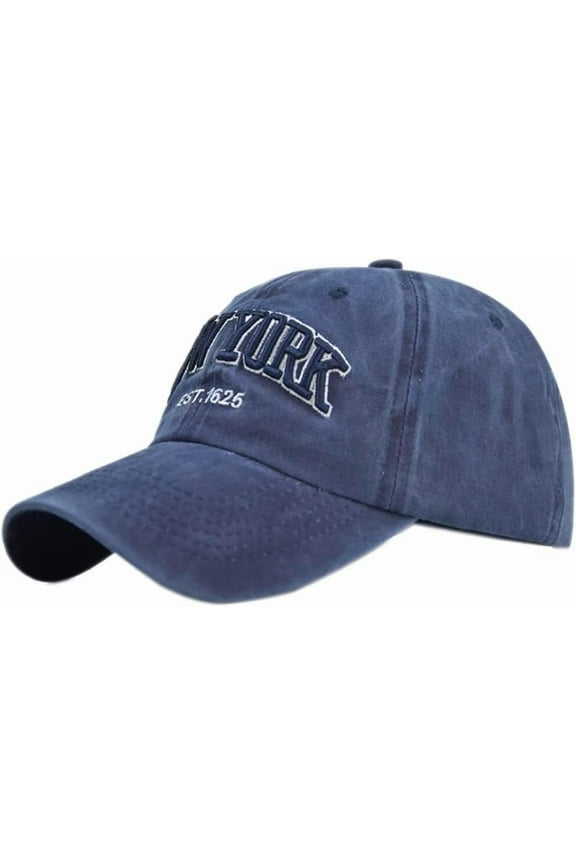 Vintage Baseball Cap 100% Cotton Sun Hat Washed Denim Trucker Cap Embroidery New York for Men Women Adjustable