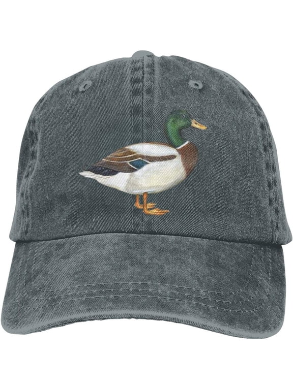 Vintage Baseball Cap Mallard Duck Denim Hats Adjustable Trucker Hats Dad Cap