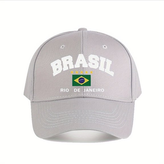Vintage Baseball Cap for Men and Women, Brazil Rio de Janeiro Design, Washed Street Style Graffiti Fashion Sun Hat, Polyester 100., Sporty Style