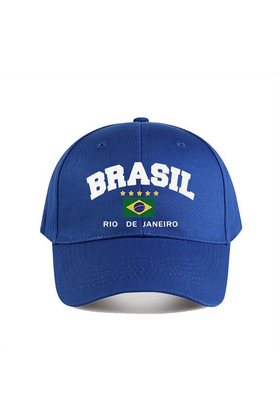 Vintage Baseball Cap for Men and Women, Brazil Rio de Janeiro Design, Washed Street Style Graffiti Fashion Sun Hat, Polyester 100., Sporty Style