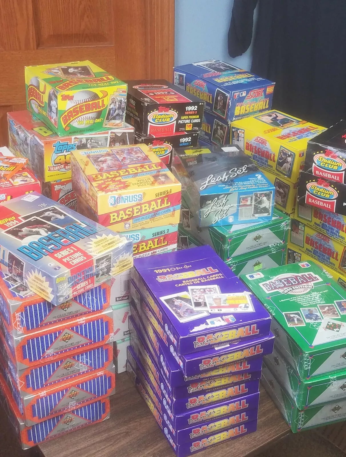 Vintage Baseball Cards in Unopened Packs from Wax Box - Topps, Donruss, Upper Deck ~ Vintage 100 Card Lot