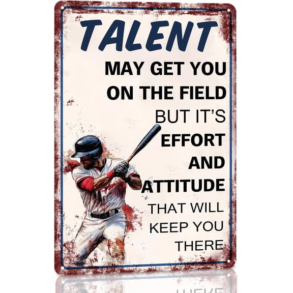 Vintage Baseball Decor Baseball Tin Sign Baseball Poster For Boys Room Baseball Gifts Motivational Quote Posters Baseball Art Wall Decoration
