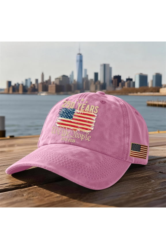 Vintage Baseball Hats American Flag Patch Breathable Mesh Classic Baseball Caps Adjust Cotton Running Ball Hats,usa hats,american flag hat for Women Men Baseball Cap,Pink-45