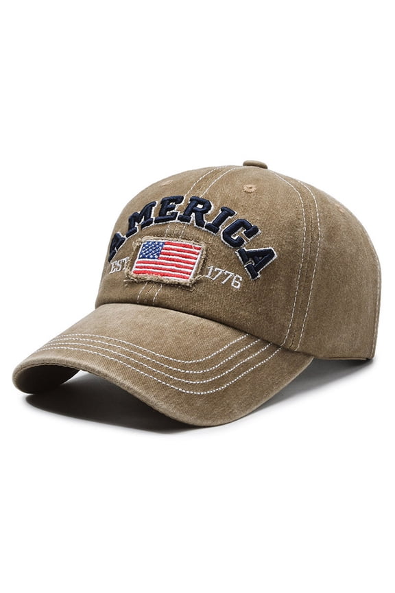 Vintage Baseball Hats American Flag Patch Breathable Mesh Classic Baseball Caps Adjust Cotton Running Ball Hats,usa hats,american flag hat for Women Men Baseball Cap,Khaki-19