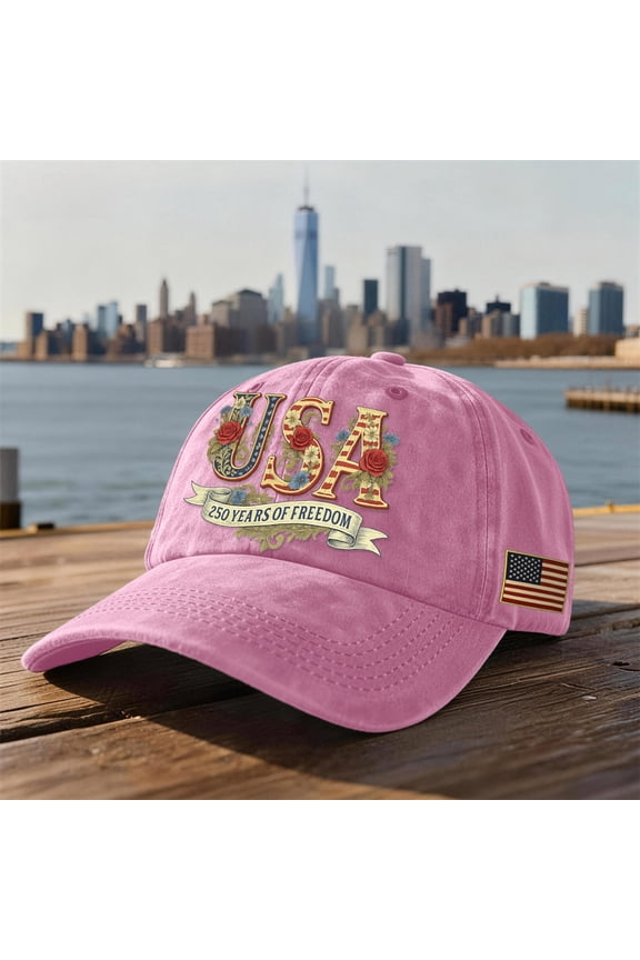 Vintage Baseball Hats American Flag Patch Breathable Mesh Classic Baseball Caps Adjust Cotton Running Ball Hats,usa hats,american flag hat for Women Men Baseball Cap,Pink-77