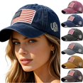 thumbnail image 1 of Vintage Baseball Hats for Men American Flag Patch Breathable Mesh Classic Baseball Caps Adjust Cotton Running Ball Hats, 1 of 5