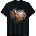 thumbnail image 1 of Vintage Baseball Heart Cute Mom Dad Men Women Softball Kids T-Shirt, 1 of 3
