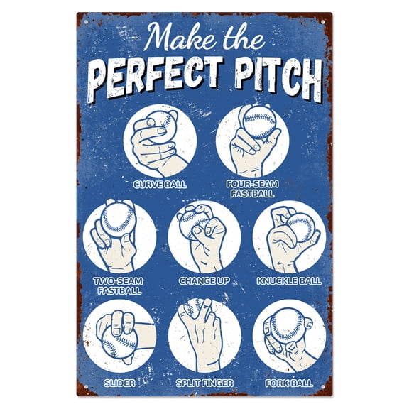 Vintage Baseball Metal Tin Sign Baseball Skills Posters Retro Tin Sign Hanging Decor Play Room Decor Funny Baseball Wall Plaque Decor Man