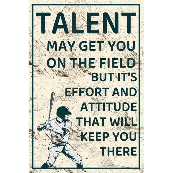 Vintage Baseball Metal Tin Sign Motivational Quotes Baseball Gifts For Baseball Lovers Baseball Decor For Boys Room Baseball Themed Bedroom Baseball Accessories 8x12 Inch