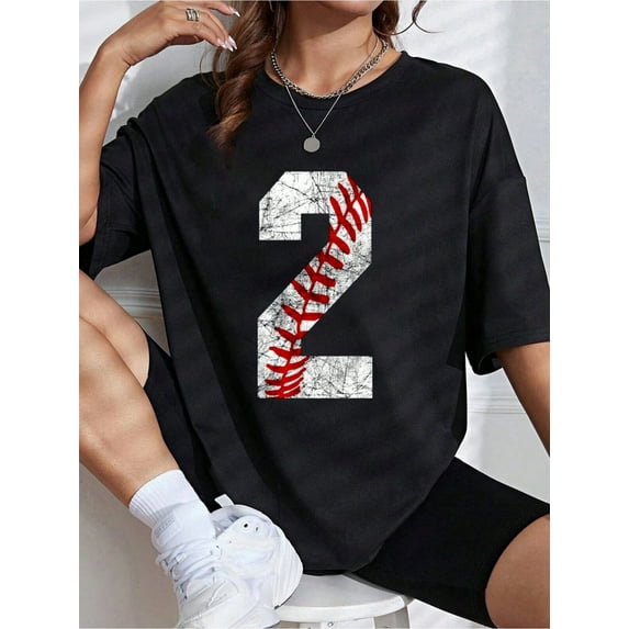 Vintage Baseball Mom #2 Jersey Baseball Favorite Player Two T-Shirt