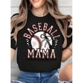 thumbnail image 1 of Vintage Baseball Mom Season Graphic T-Shirt Women's Casual Short Sleeve, Breathable, Machine Washable, 220g, 1 of 6