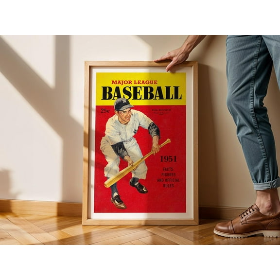 Vintage Baseball Retro Sports Wall Art, Unframed Paper Poster 8x10in