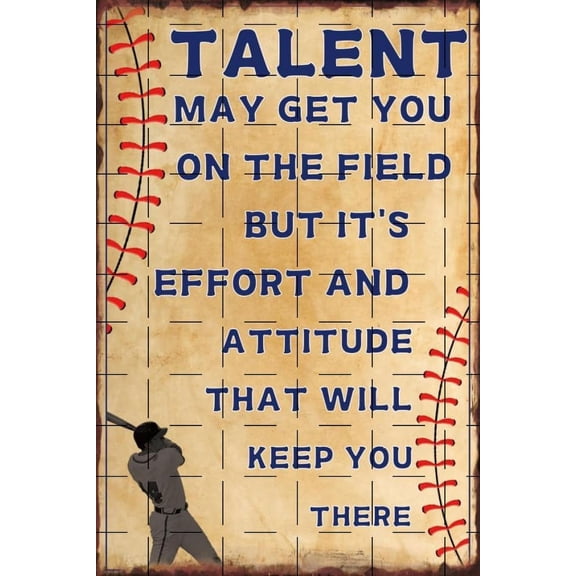 Vintage Baseball Wall Art Decor Baseball Poster Sports Tin Sign Boys Bedroom Baseball Metal Signs Motivational Sports Posters Baseball Decor Famous Quote Poster Wine Bar Decor 8x12 Inch