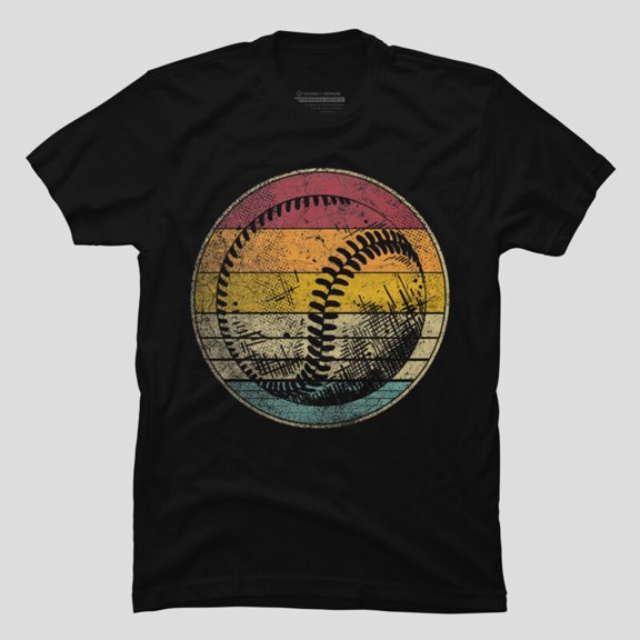 Vintage Baseball With Red Stitches Retro Sports Fan Player Gift Unisex T-Shirt, Up to Size 5XL