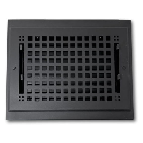 Vintage Baseboard Register- Available in 2 Sizes, Easy Installation | Floor Registers Come in Two Pieces (Baseboard Frame and Register Insert) 10" x 8" (13" x 12" Overall) Black