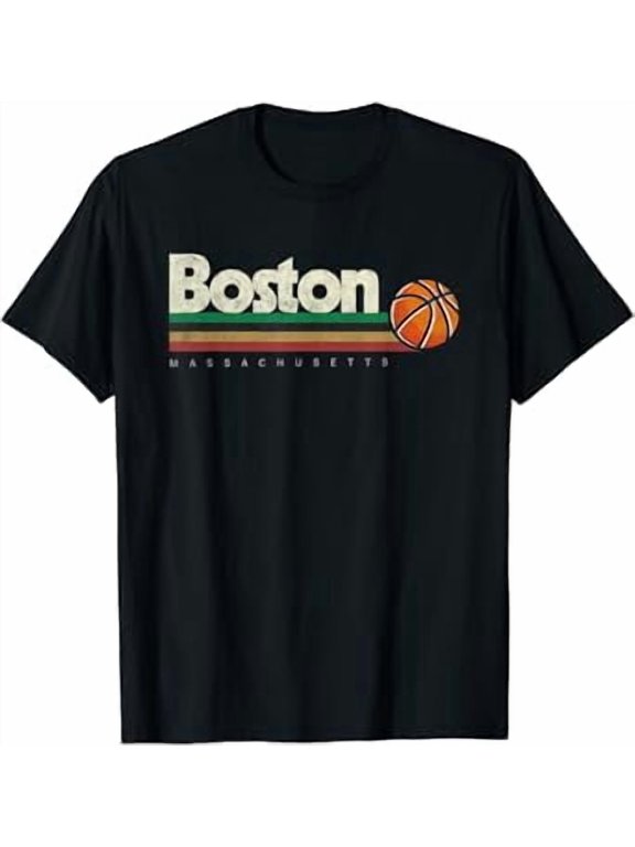 Vintage Basketball Boston City B-Ball Retro Stripes T-Shirt Hot Trending Shirt, Vintage Birthday Gift