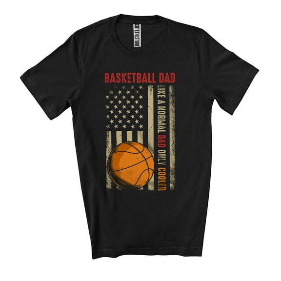 Vintage Basketball Dad Definition Only Cooler; Joyful Father's Day US Flag; Basketball Player Unisex T-Shirt