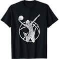 thumbnail image 1 of Vintage Basketball Player Women Girls Gift T-Shirt Black 3X-Large, 1 of 4