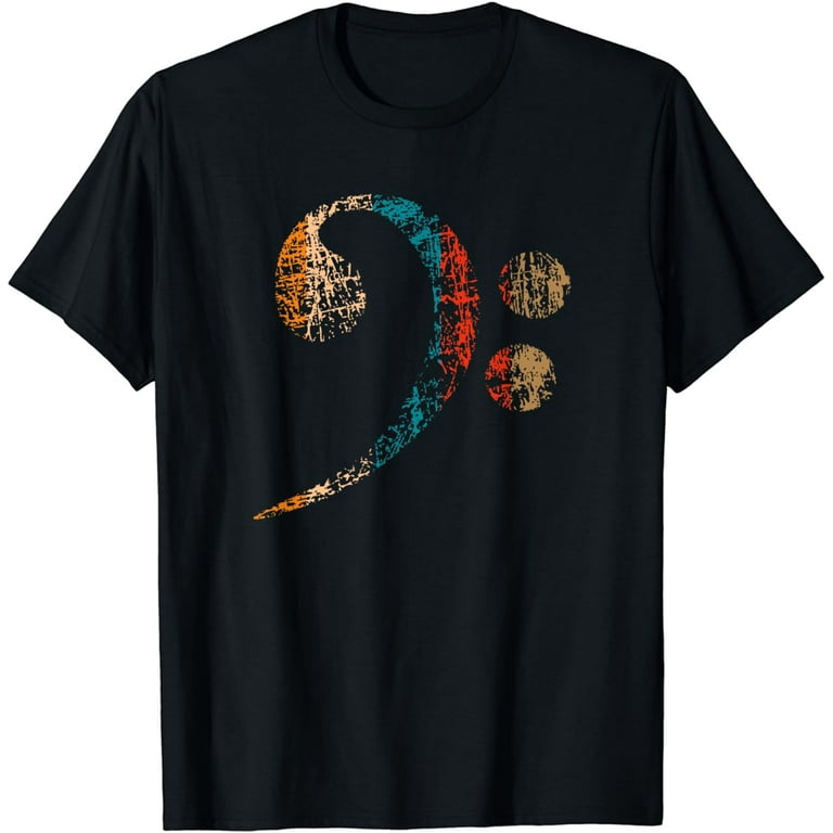 Mens Super Bass Clef Vintage Funny T-Shirt For Bassists And Bass Mens Super Bass Clef Vintage Funny T-Shirt For Bassists And Bass