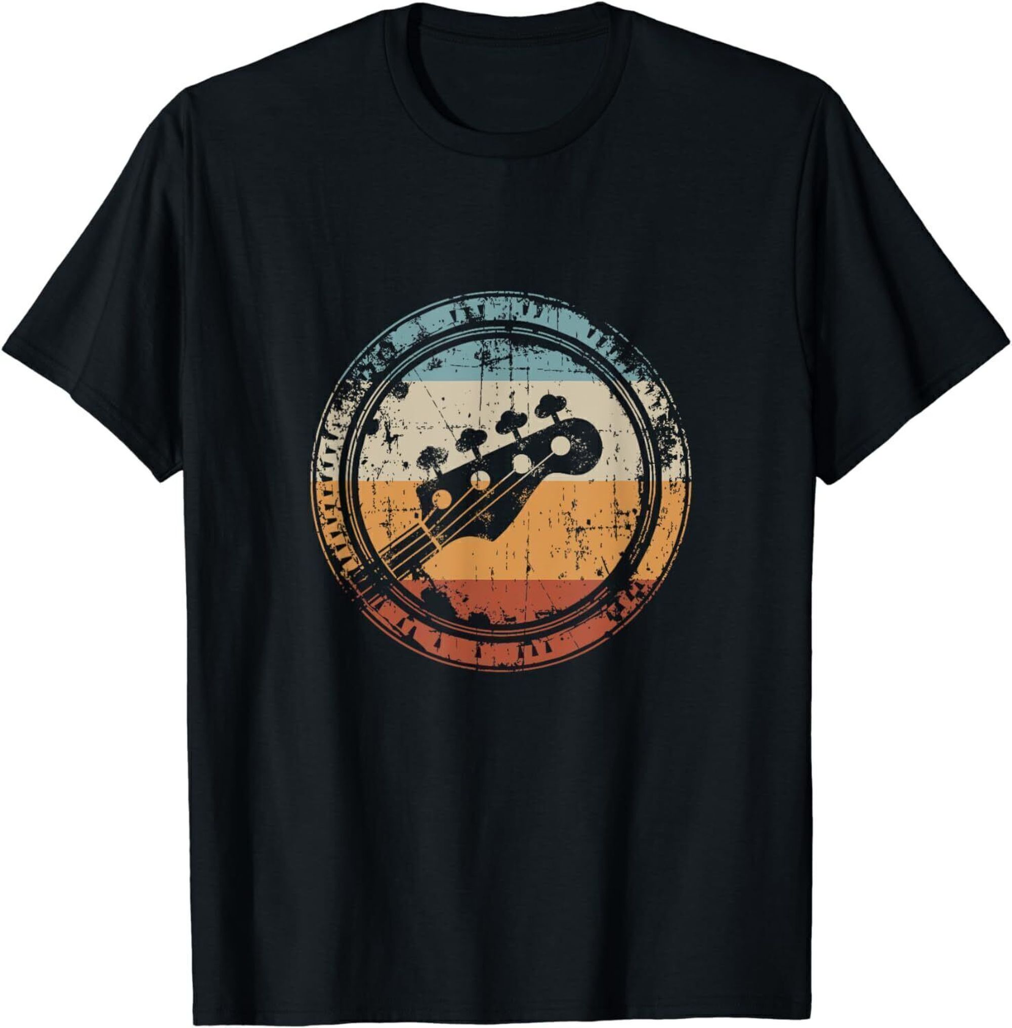 Vintage Bass Guitar Headstock for Bassist and Bass Player T-Shirt ...