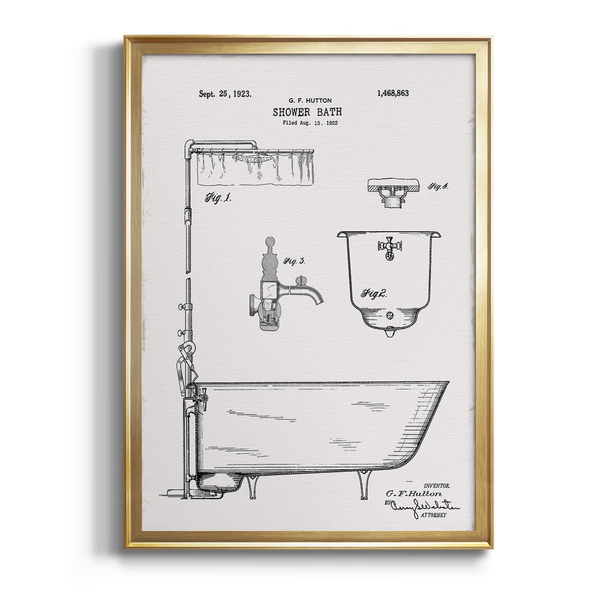 Vintage Bath I Premium Classic Framed Print - Ready to Hang