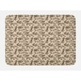 thumbnail image 1 of Vintage Bath Mat, Hand Drawn Sketch Pattern with Many Sea Animals Crab Oyster Fish Octopus, Plush Bathroom Decor Mat with Non Slip Backing, 29.5" X 17.5", Tan and Seal Brown, by Ambesonne, 1 of 2