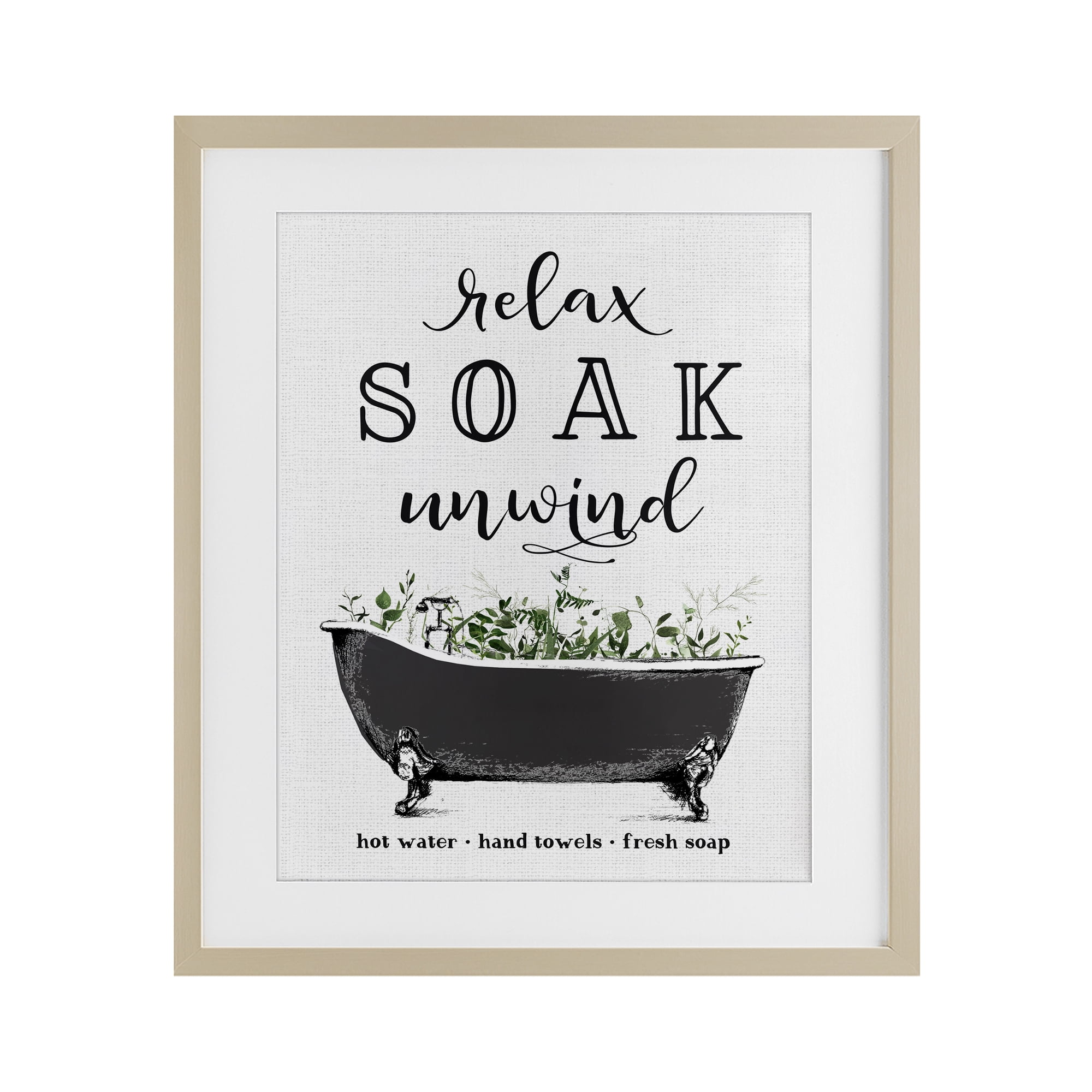 Vintage Bathing Reminders Birch Framed Print Under Glass, design by Lettered and Lined