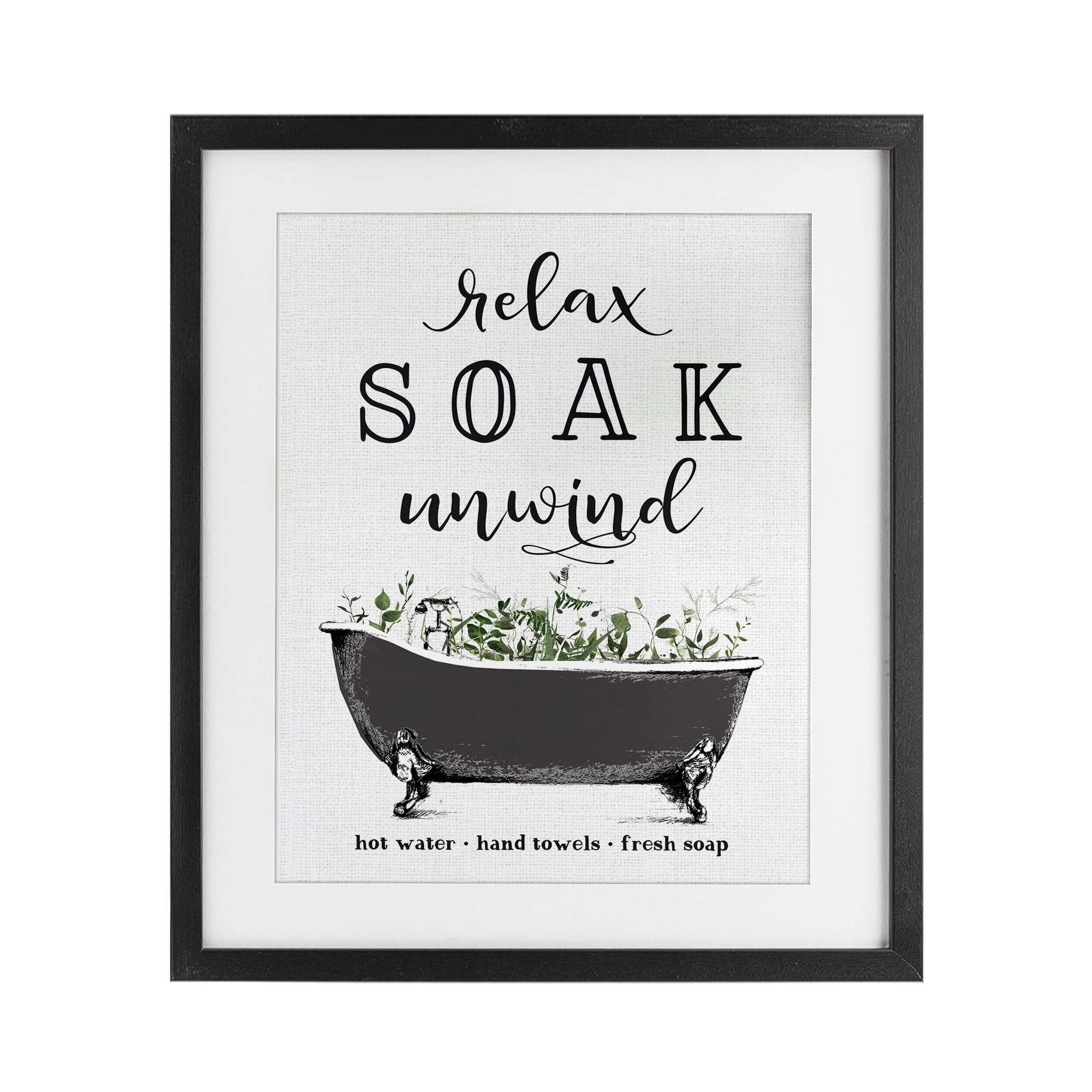 Vintage Bathing Reminders Black Framed Print Under Glass, design by Lettered and Lined