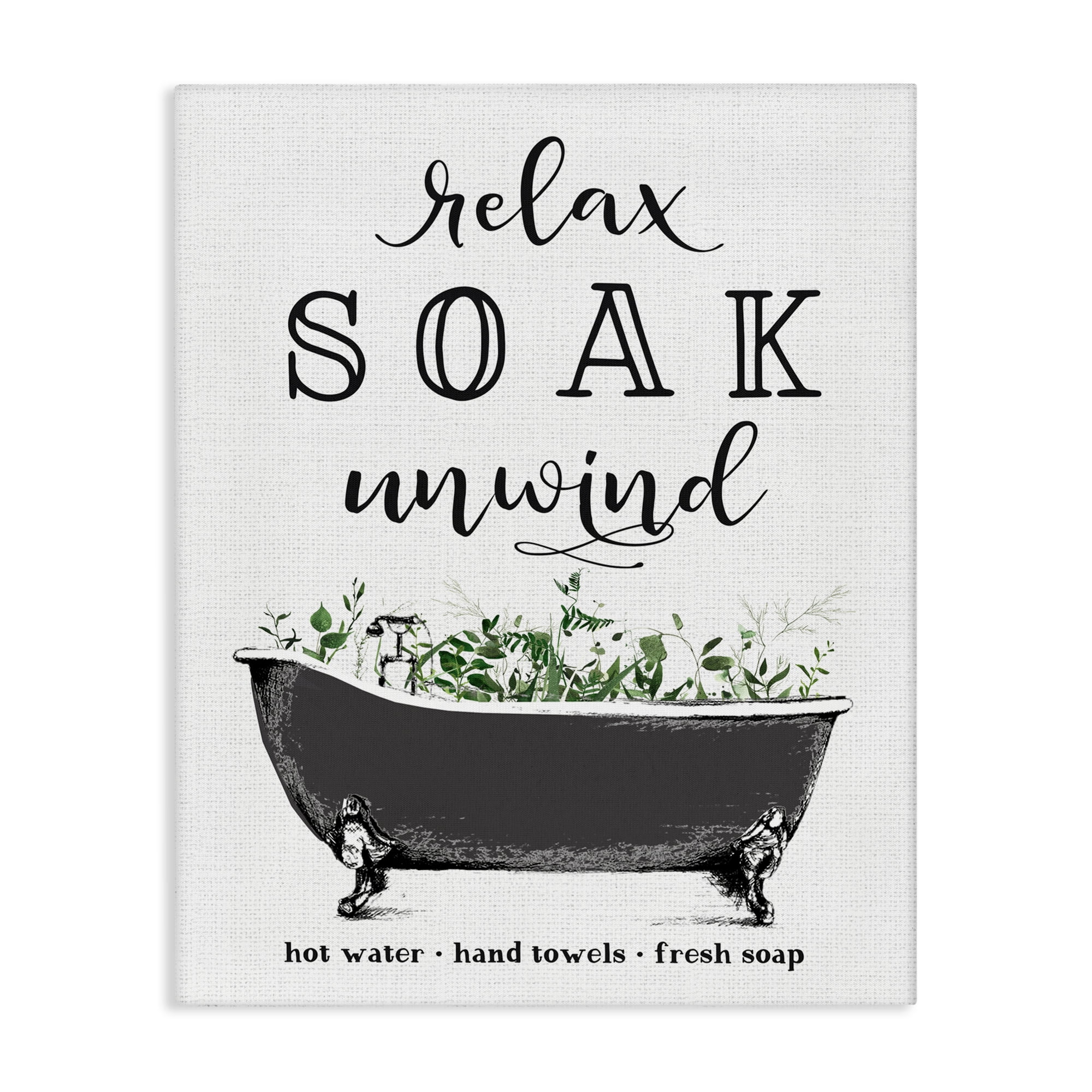 Vintage Bathing Reminders Canvas Wall Art, design by Lettered and Lined