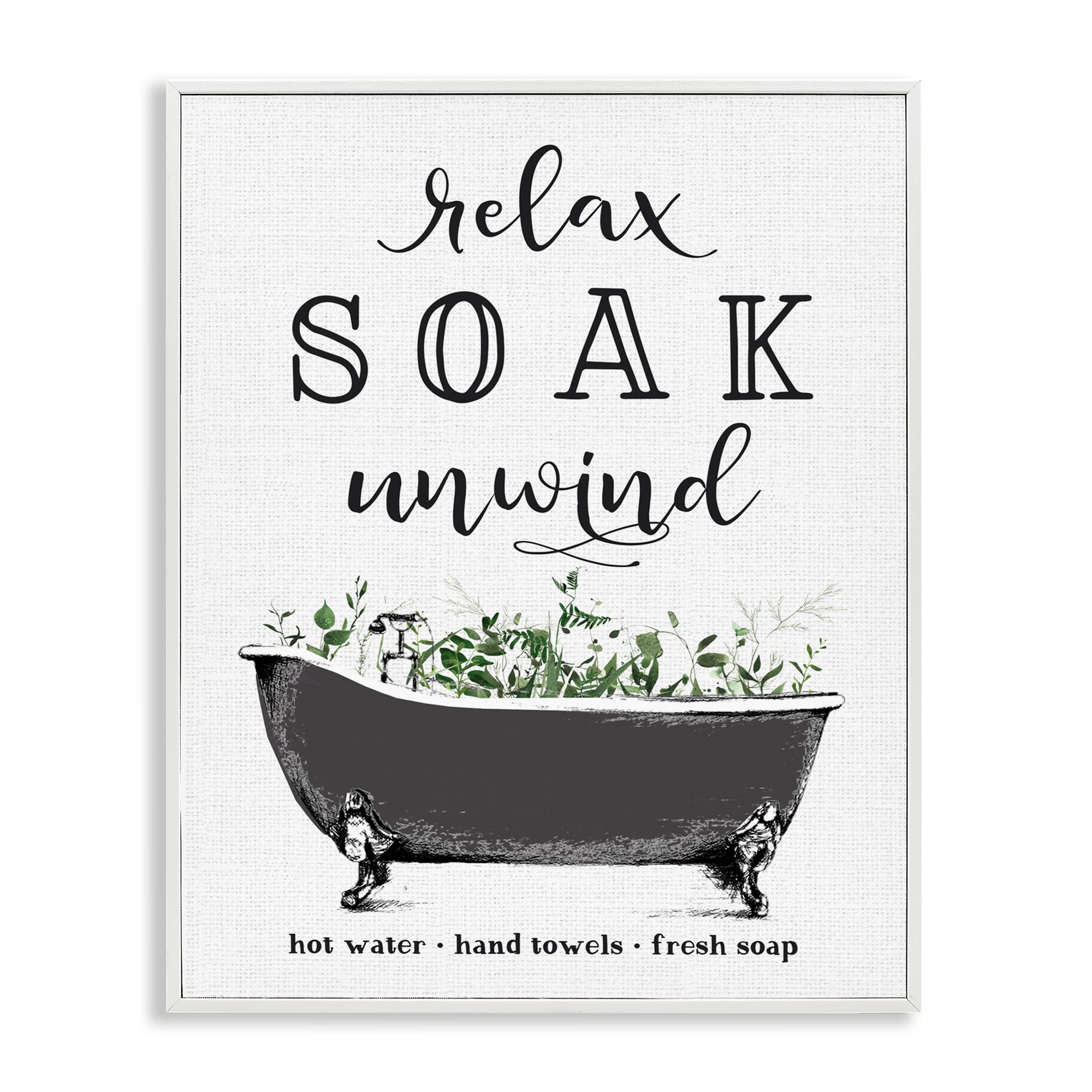 Vintage Bathing Reminders White Framed Giclee Art, design by Lettered and Lined