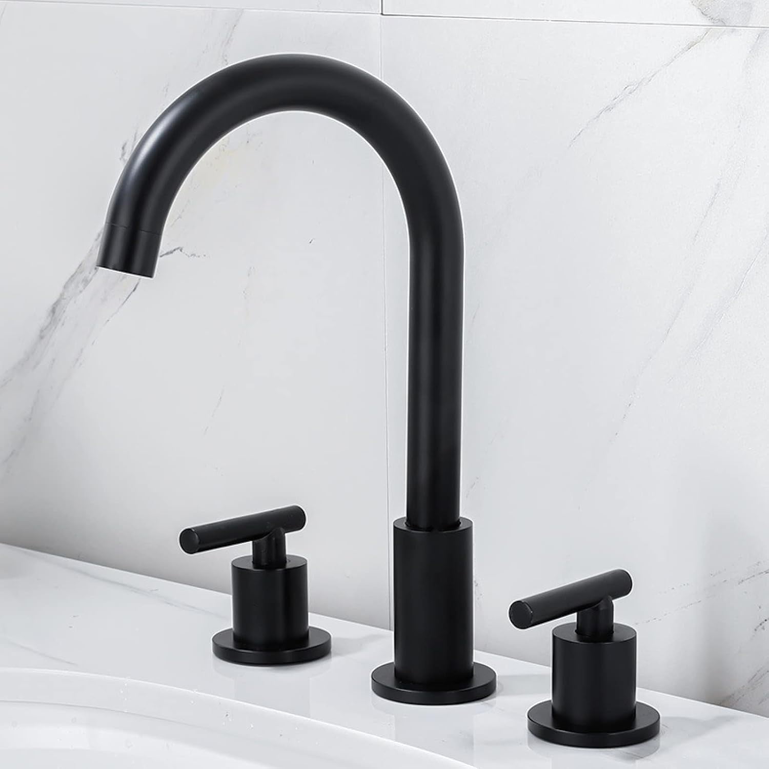 Vintage Bathroom Faucet, 360 Degree Swivel Spout Bathroom Sink Faucet, Bathroom Vanity Faucets Three Hole, Brass Faucet Bathroom, Double Handles Bathroom Sink Faucet, Gold