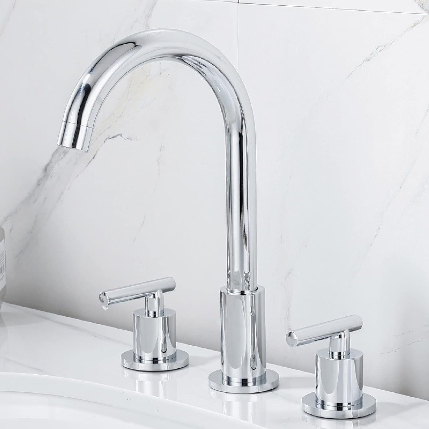 Vintage Bathroom Faucet, 360 Degree Swivel Spout Bathroom Sink Faucet, Bathroom Vanity Faucets Three Hole, Brass Faucet Bathroom, Double Handles Bathroom Sink Faucet, Gold