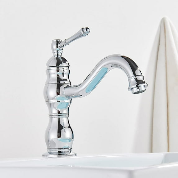 Vintage Bathroom Faucet, 360 Degree Swivel Spout Bathroom Sink Faucet, Cold/Hot Water Basin Tap, Single Handle Bathroom Faucet, Black, High