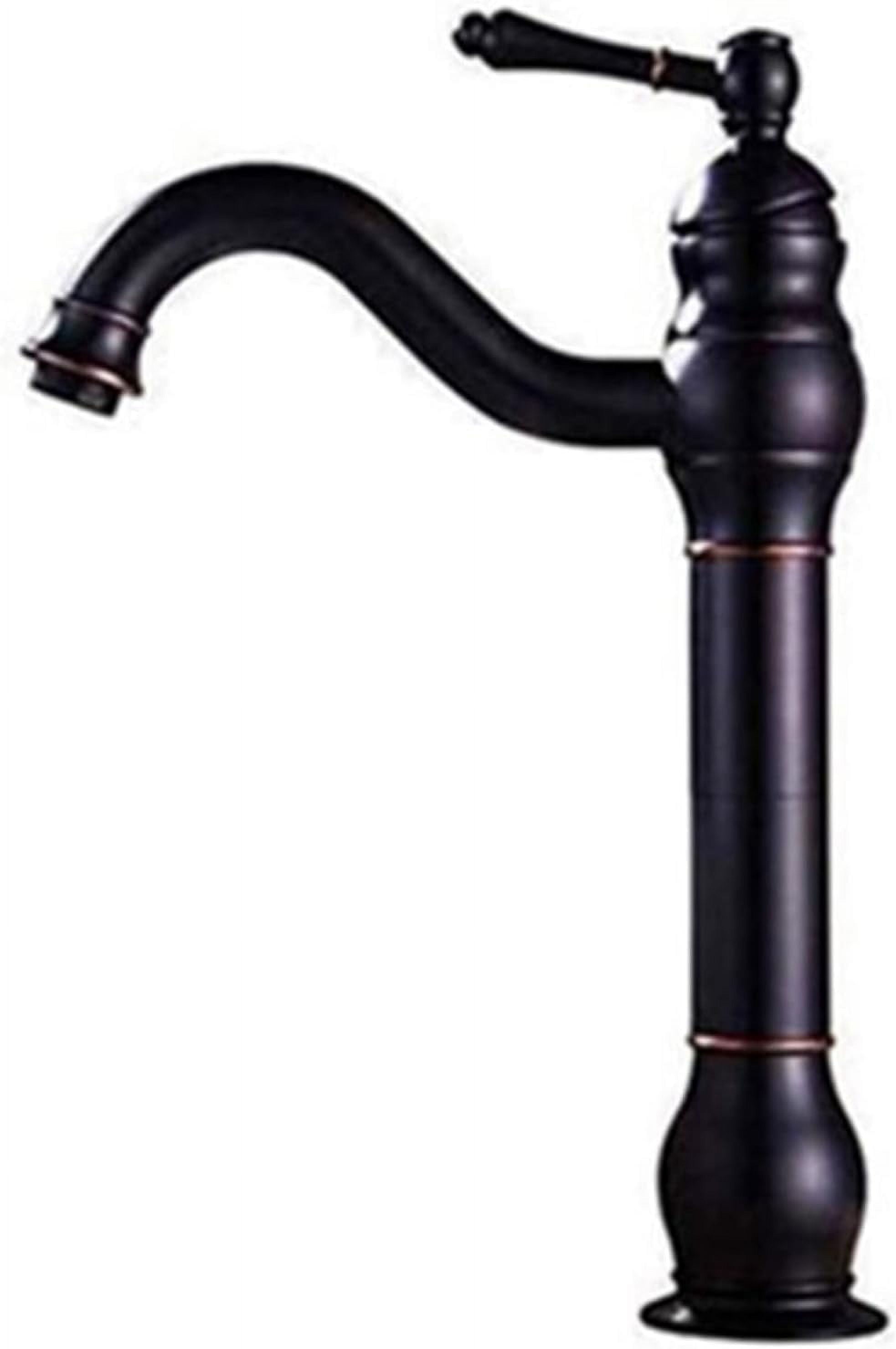 Vintage Bathroom Faucet, 360 Degree Swivel Spout Bathroom Sink Faucet, Cold/Hot Water Basin Tap, Single Handle Bathroom Faucet High, Black