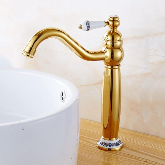 Vintage Bathroom Faucet, 360 Swivel Bathroom Sink Faucet Brass Cold/Hot Water Basin Tap hot and Cold, Single Handle Bathroom Faucet, High