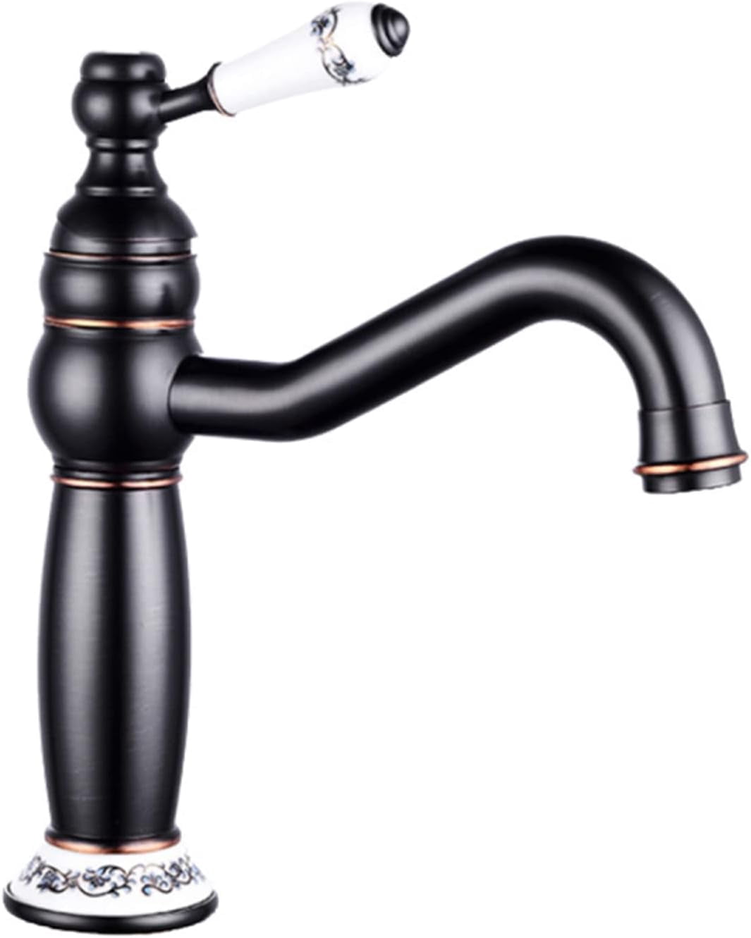 Vintage Bathroom Faucet, Brass Sink Faucet Bathroom, Hot and Cold Sink Mixer Tap Faucet, Single Hole Single Handle Bathroom Sink Faucet, Black