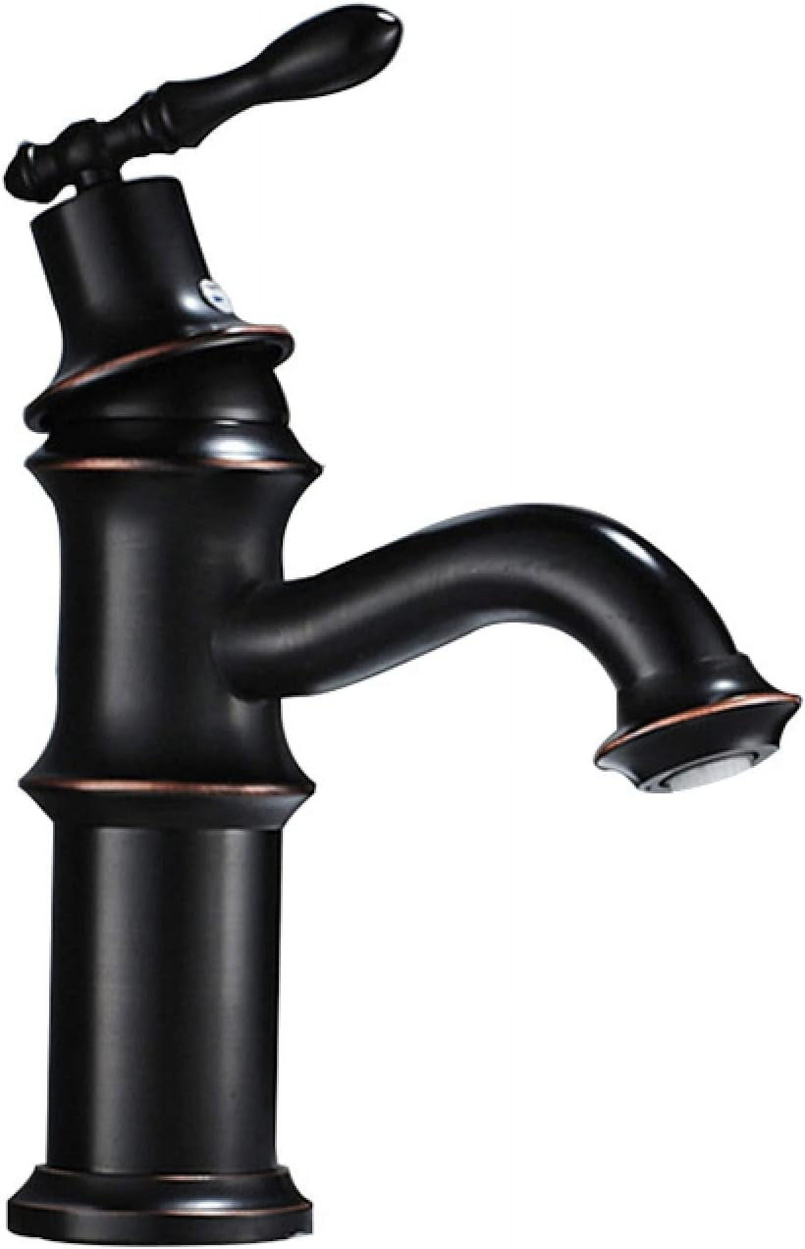 Vintage Bathroom Faucet, Brass Sink Faucet Bathroom, Hot and Cold Sink Mixer Tap Faucet, Single Hole Single Handle Bathroom Sink Faucet, Black
