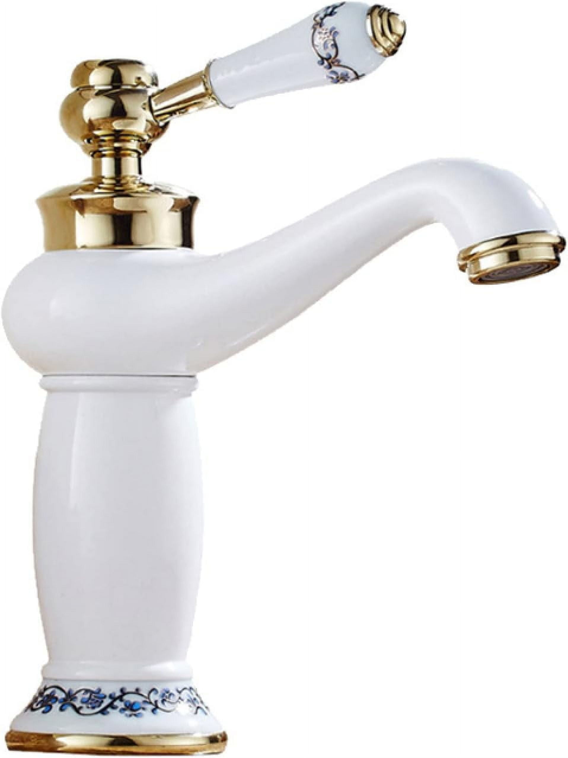 Vintage Bathroom Faucet, Brass Sink Faucet Bathroom, Hot and Cold Sink Mixer Tap Faucet, Single Hole Single Handle Bathroom Sink Faucet, Gold