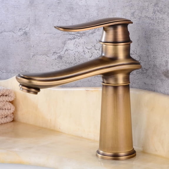 Vintage Bathroom Faucet, Brass Sink Faucet Bathroom, Sink Faucet Hot and Cold Mix Tap, Bathroom Sink Faucet Single Handle, Black Antique, High