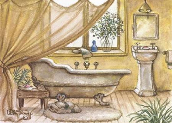 Vintage Bathtub lV Canvas Art - Janet Kruskamp (20 x 28)