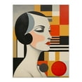 thumbnail image 1 of Vintage Bauhaus 1920s Portrait Oil Painting Geometric Shapes and Elegant Lady Extra Large XL Wall Art Poster Print, 1 of 5