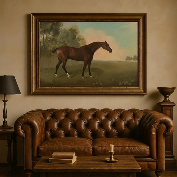 Vintage Bay Horse Poster Antique Equestrian, Farmhouse Wall Art Home Decor, 16x24 UNFRAMED