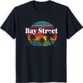 thumbnail image 1 of Vintage Bay Street Black T-Shirt with Nostalgic Sunset Graphic & Trees, 1 of 5