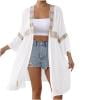 Vintage Beach Cover Ups for Women 2025 Kimonos Robe Cardigans Long Beach Dress Swimsuit Cover Up with Belt